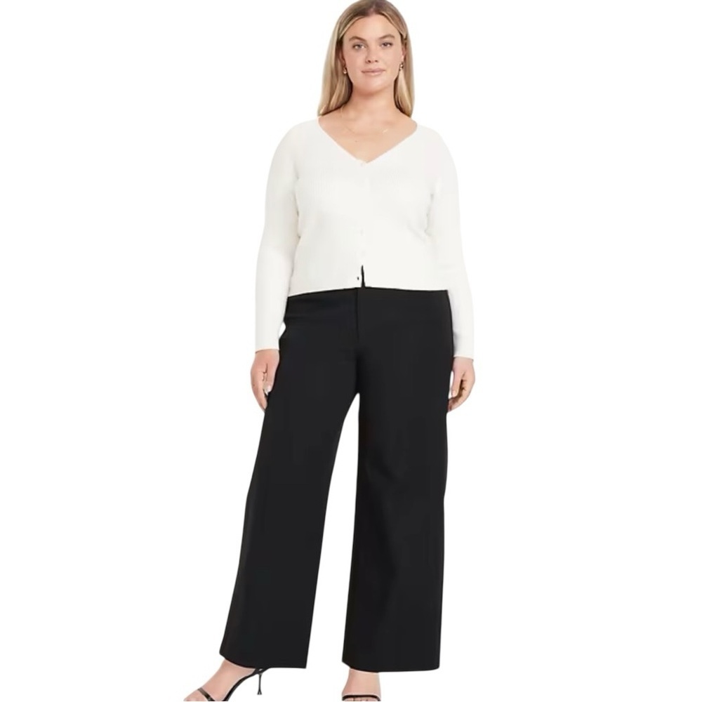 Old Navy High Rise Pixe Super Wide Leg Pants Women’s Plus Size 24 Black